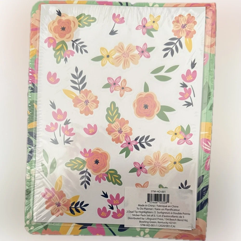 Steel Mill and Co Floral To Do Planner | Dual Tip Highlighters | Sticker Pack